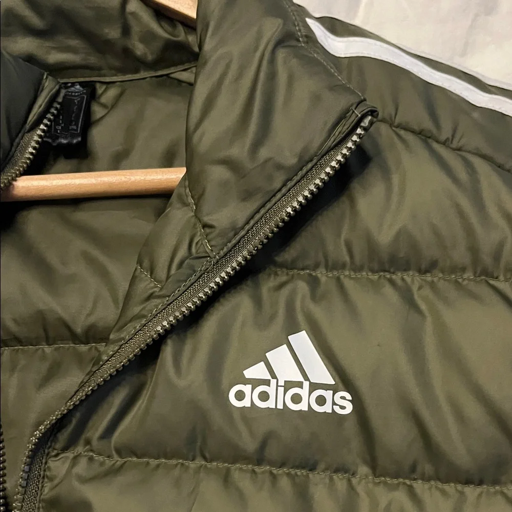 Adidas Men's Olive Puffer Jacket - Picture 4 of 4